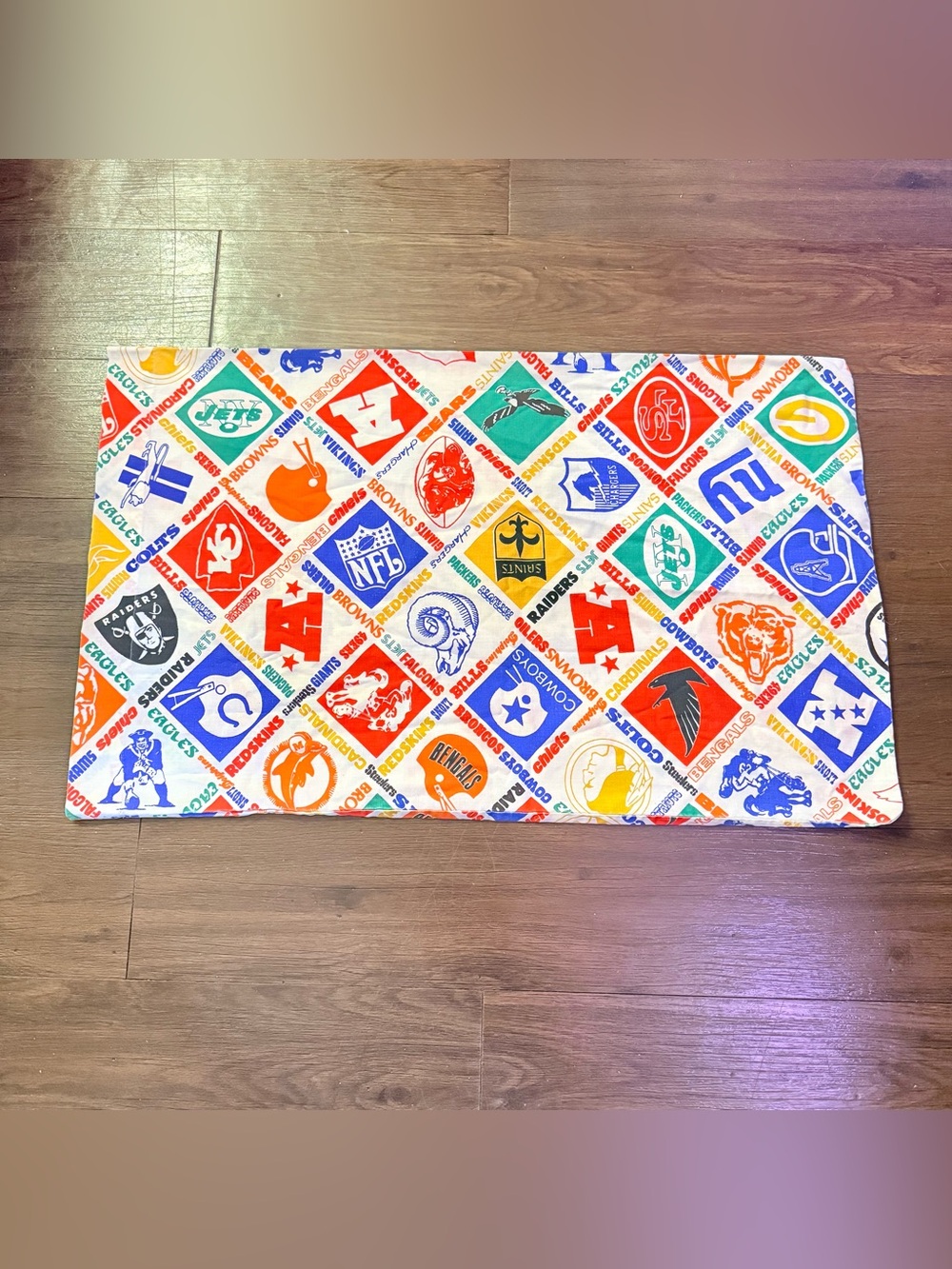 Vintage Sears NFL Football Sham Pillow Case Perma Prest Vintage NFL Football